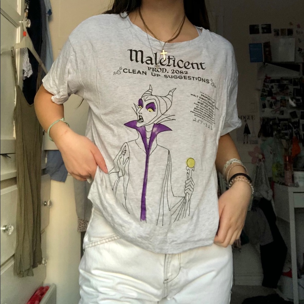 uniqlo disney maleficent heather grey tee